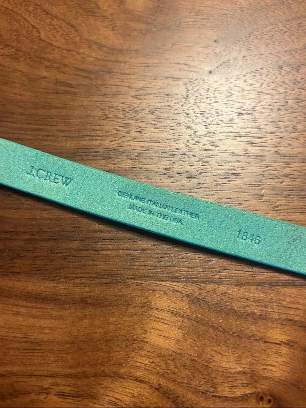 J. Crew Turqoise Skinny Leather Belt with Gold-Tone Buckle - XS - Picture 4 of 7